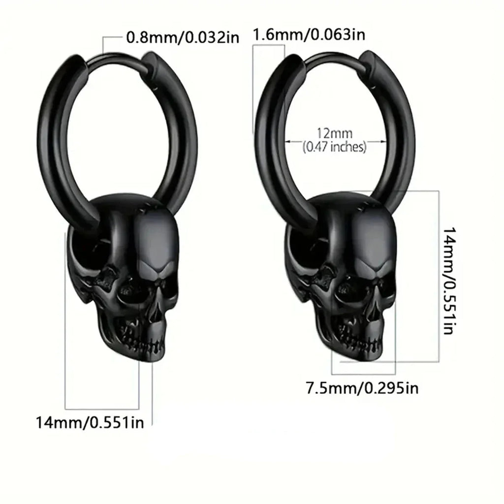 Pendientes Colgantes Calavera para Hombre