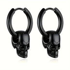 Pendientes Colgantes Calavera para Hombre negro