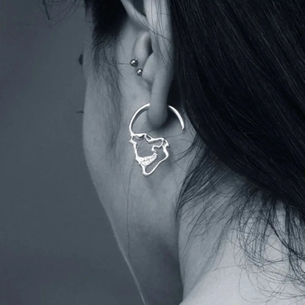 Pendientes Colgantes Calavera para Hombre o Mujer en plata