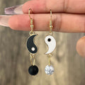Pendientes Colgantes Yin Yang Oro & Plata oro