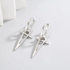 Pendientes Largos de Pentáculo Brujería Wicca Mujer