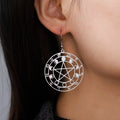 Pendientes Colgantes Pentáculo Brujería Wicca Mujer plata