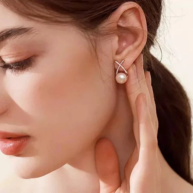 Pendientes de Perla Blanca para Mujer