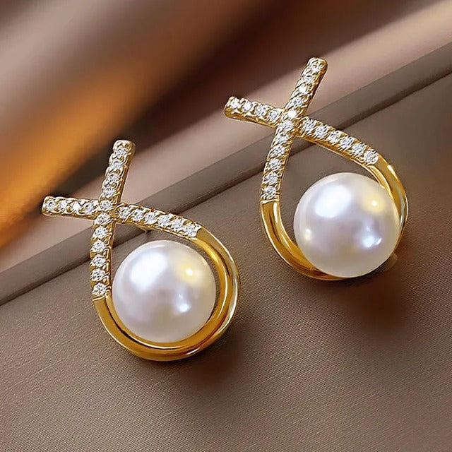 Pendientes de Perla Blanca para Mujer