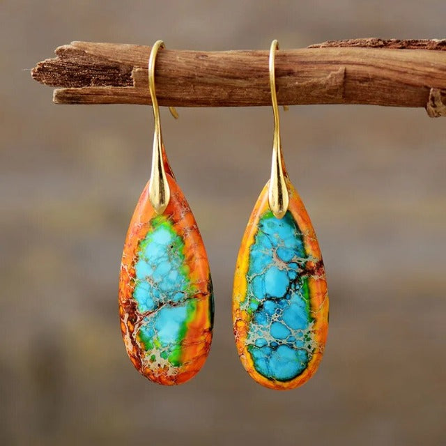 Pendientes de Piedra Natural sol
