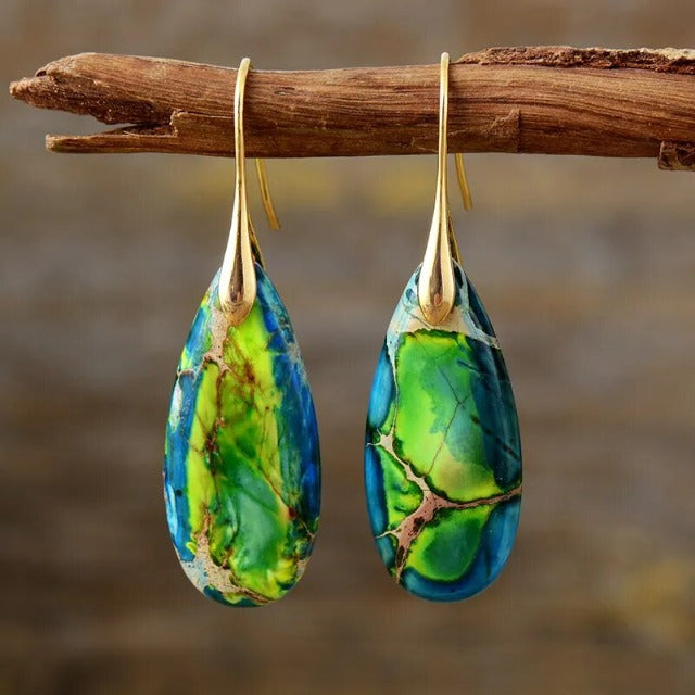 Pendientes de Piedra Natural verde