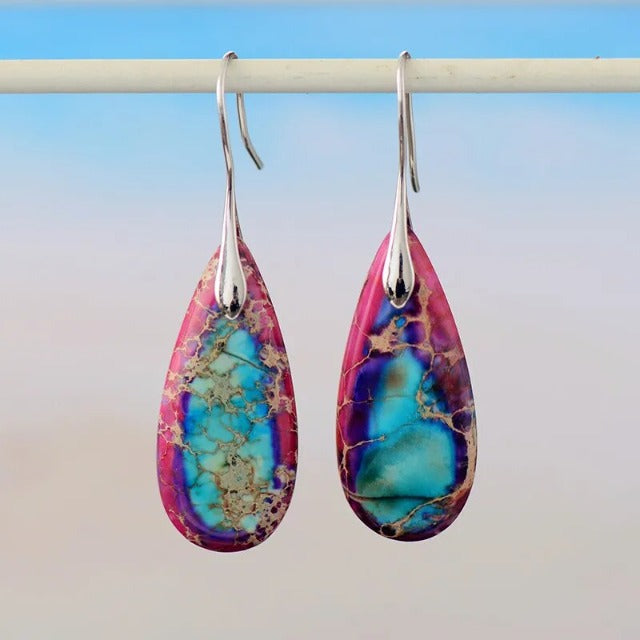 Pendientes de Piedra Natural violeta