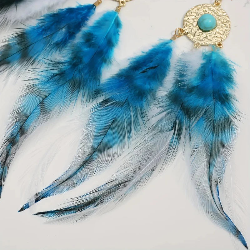 Pendientes Plumas Azules