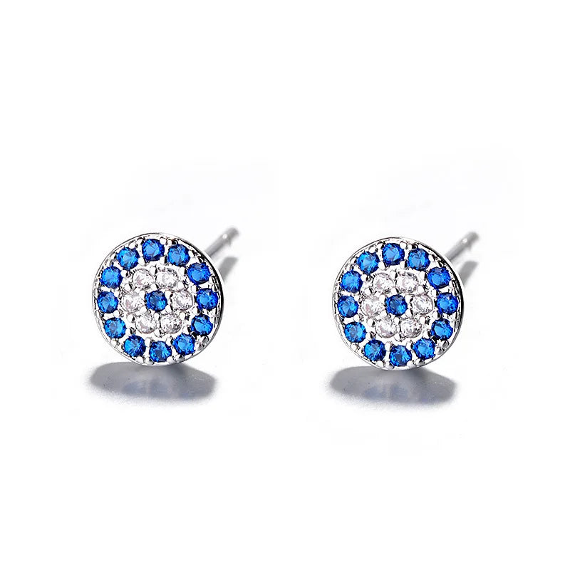 Pendientes Retro Ojo Turco Azul de Cristal