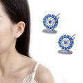 Pendientes Retro Ojo Turco Azul de Cristal