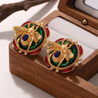 Boucles d'oreilles rondes abeille