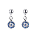 Pendientes Redondos Ojo Turco Azul de Cristal