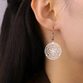 Pendientes Colgantes Rueda de Hécate Strophalos para Mujer plata