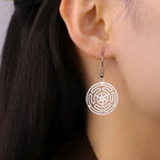 Pendientes Colgantes Rueda de Hécate Strophalos para Mujer plata