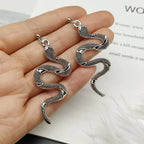 Pendientes Serpiente Reptil plata