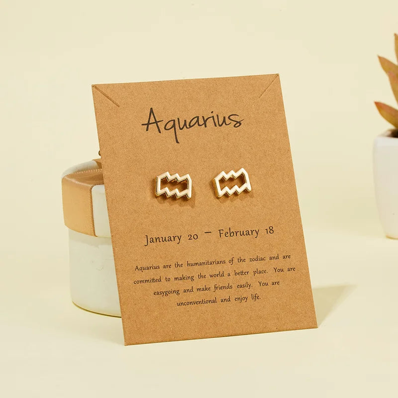 Pendientes Signo del Zodiaco 12 Constelaciones acuario