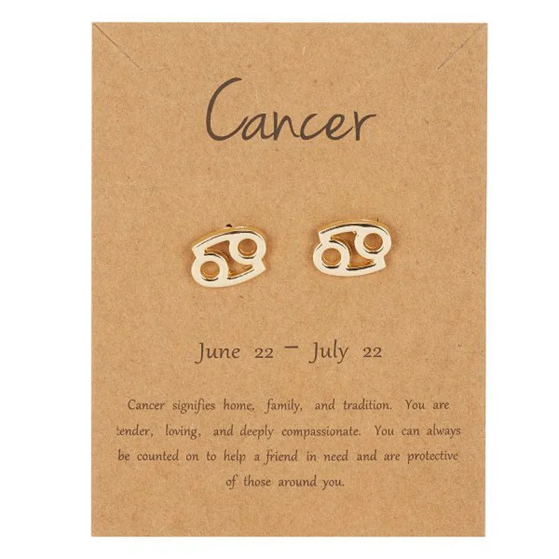 Pendientes Signo del Zodiaco 12 Constelaciones cáncer