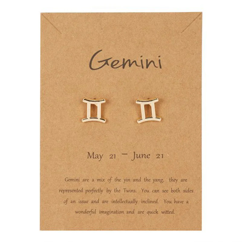 Pendientes Signo del Zodiaco 12 Constelaciones géminis