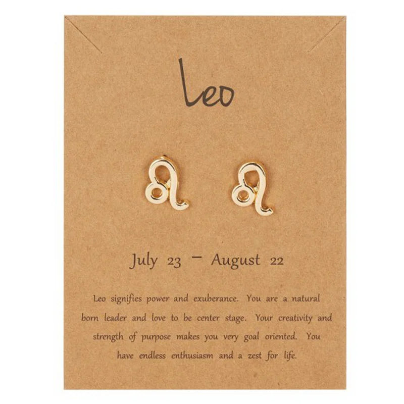 Pendientes Signo del Zodiaco 12 Constelaciones leo