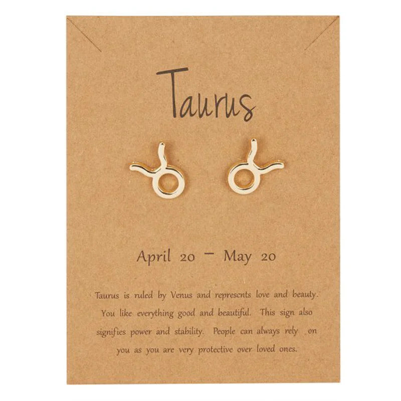 Pendientes Signo del Zodiaco 12 Constelaciones tauro