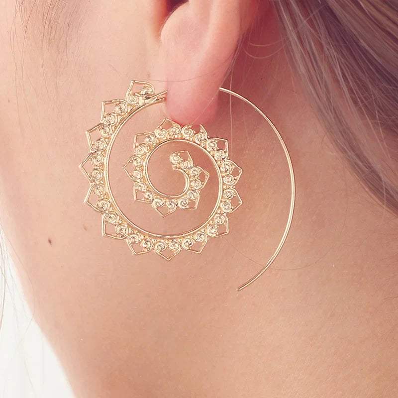 Pendientes de Aro Espiral para Mujer en plata