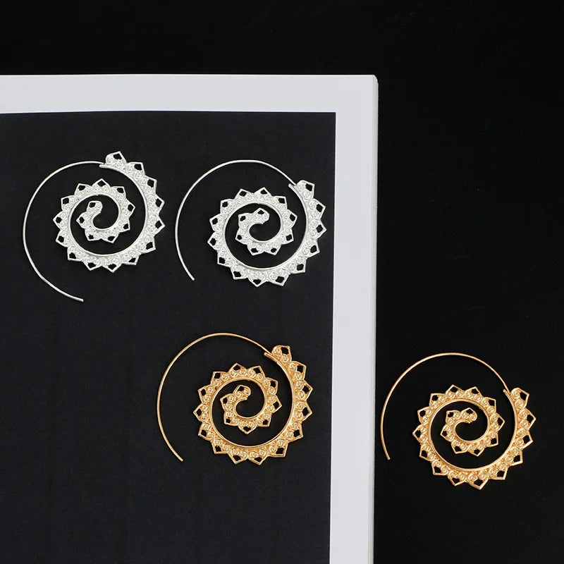 Pendientes de Aro Espiral para Mujer en plata
