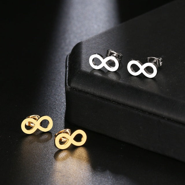 Pendientes de Clavo Símbolo Infinito para Mujer