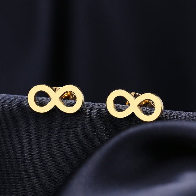 Pendientes de Clavo Símbolo Infinito para Mujer oro