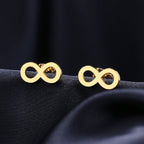 Pendientes de Clavo Símbolo Infinito para Mujer oro