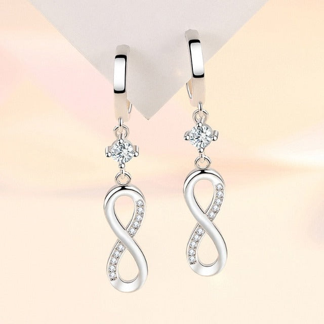 Pendientes Colgantes de Símbolo Infinito para Mujer