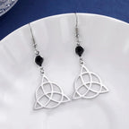 Pendientes Colgantes Triquetra para Mujer Nudo de la Trinidad plata