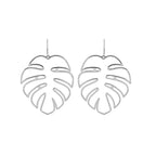 Pendientes Tropicales Hoja de Palma plata