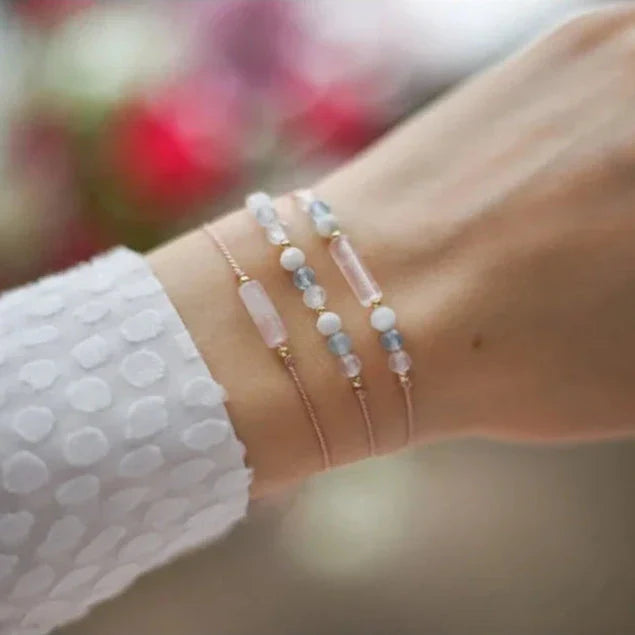 Pulsera de 3 hileras con Cristal Piedra de Luna