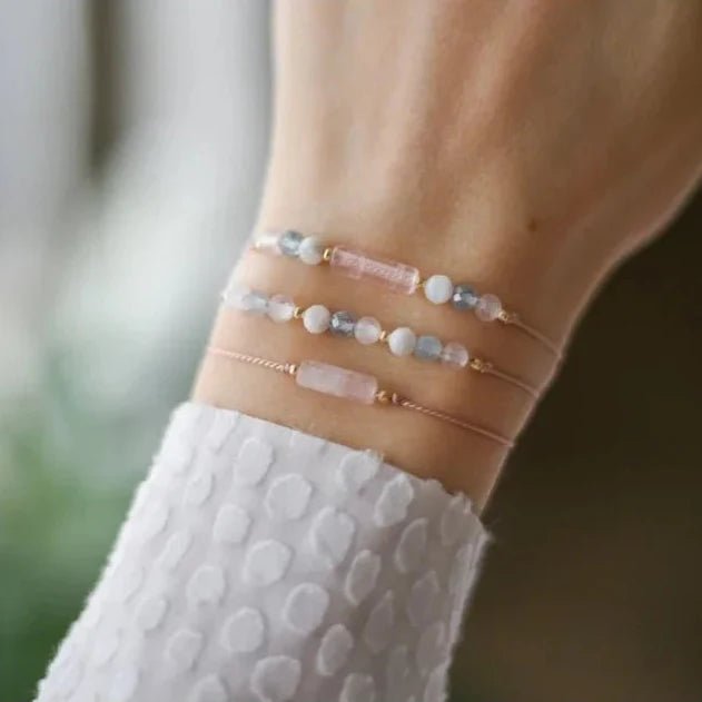 Pulsera de 3 hileras con Cristal Piedra de Luna