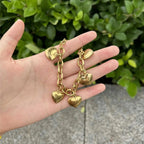 Pulsera 5 Corazones Gourmet Mujer oro