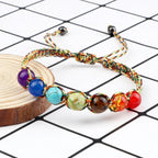 Pulsera 7 Chakras Trenzada Gourmet para Hombre y Mujer con Piedras Reales multicolor