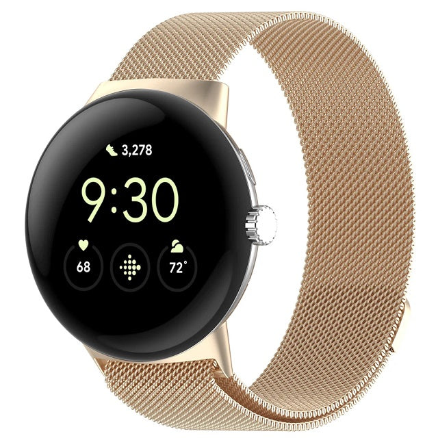Pulsera de Acero Milan Magnetizada para Smartwatch Google Pixel Watch 1 y 2 champagne
