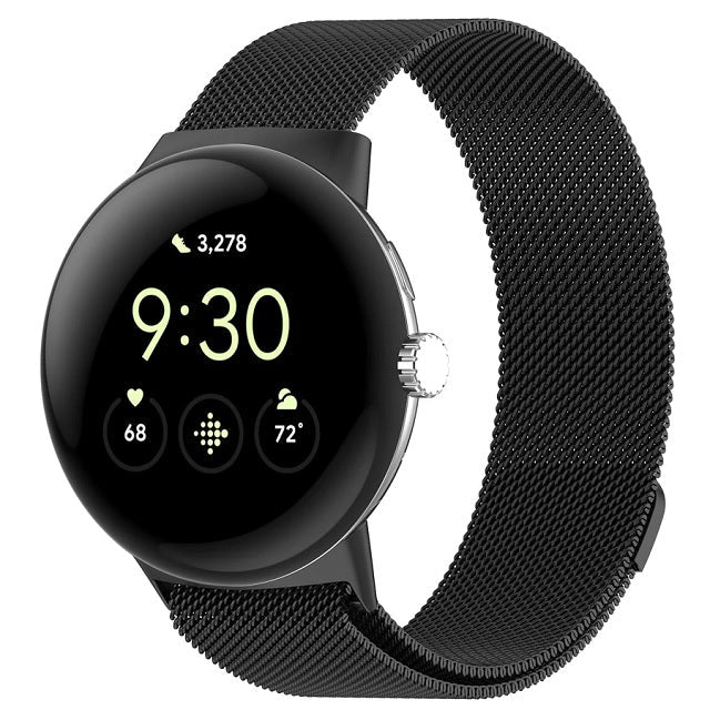 Pulsera de Acero Milan Magnetizada para Smartwatch Google Pixel Watch 1 y 2 negra