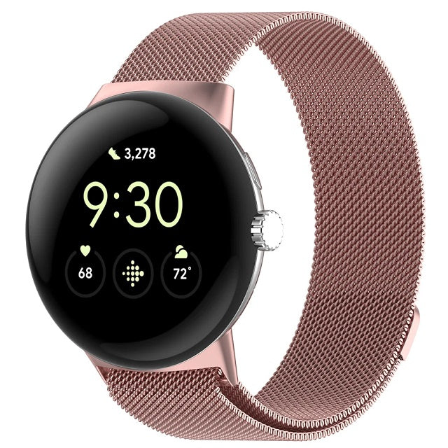 Pulsera de Acero Milan Magnetizada para Smartwatch Google Pixel Watch 1 y 2 rosa