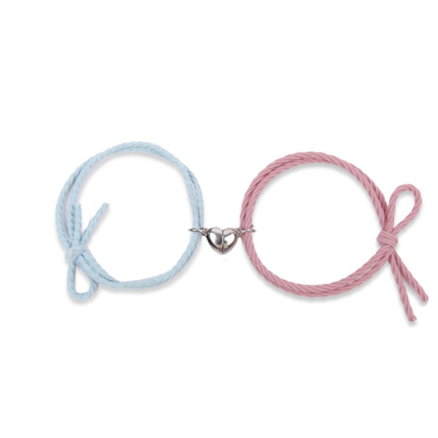 Pulsera Magnética Pareja azul y rosa