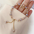 Pulsera Amatista en Perlas Piedras Naturales Esclava para Mujeres