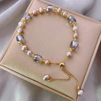 Pulsera Amatista en Perlas Piedras Naturales Esclava para Mujeres