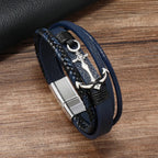 Bracelet ancre en cuir
