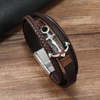 Bracelet ancre en cuir