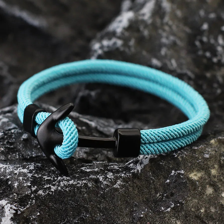 Bracelet ancre noire