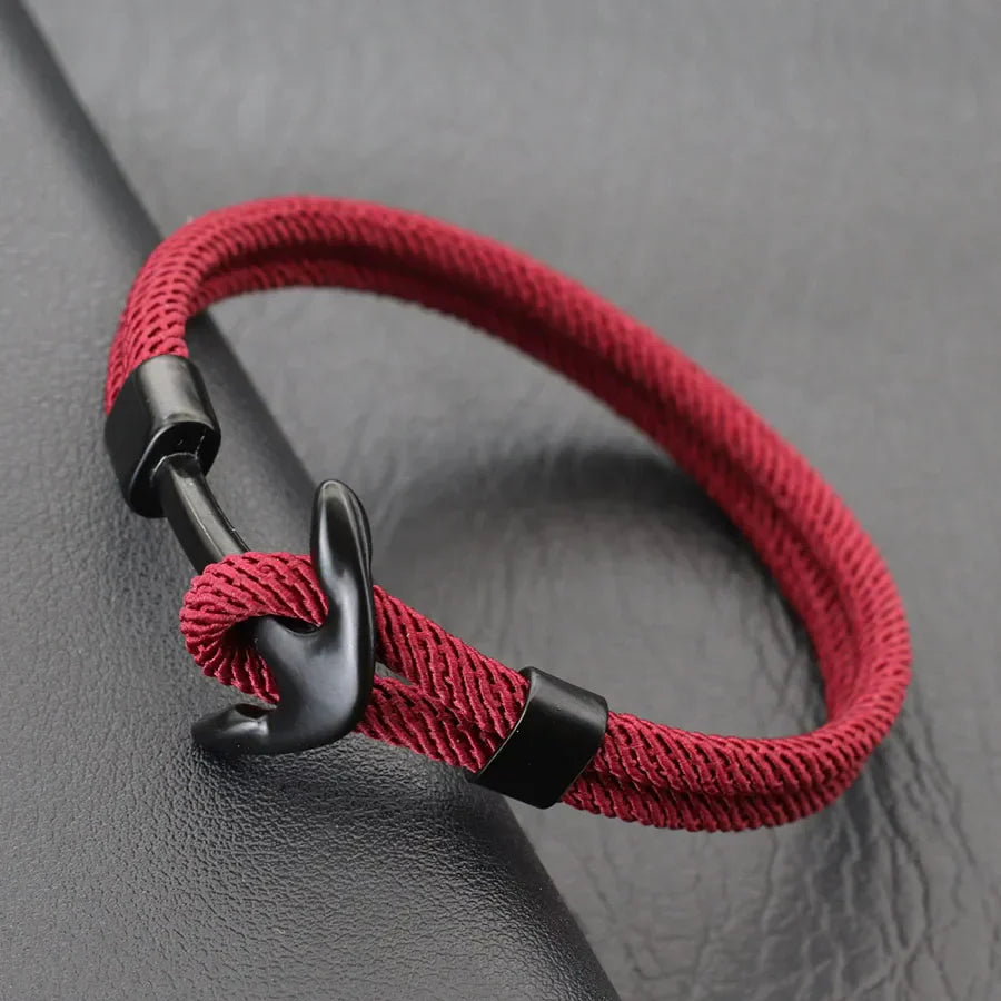 Bracelet ancre noire