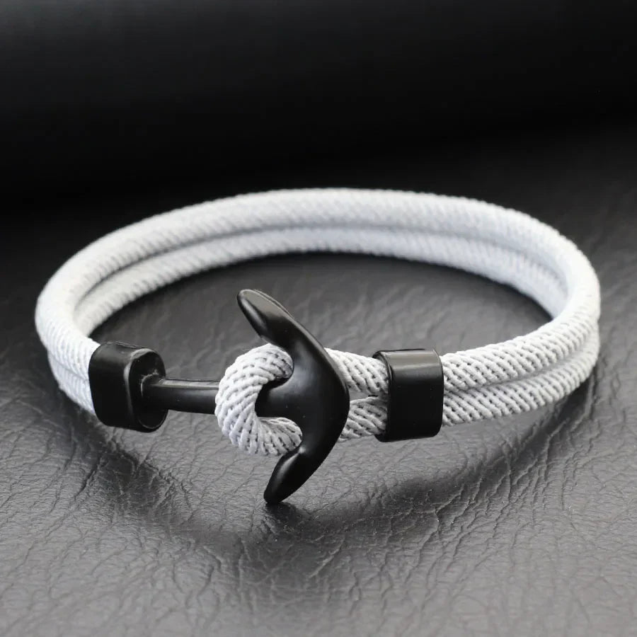 Bracelet ancre noire