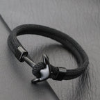 Bracelet ancre noire
