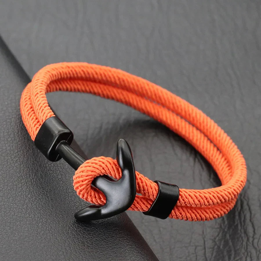 Bracelet ancre noire
