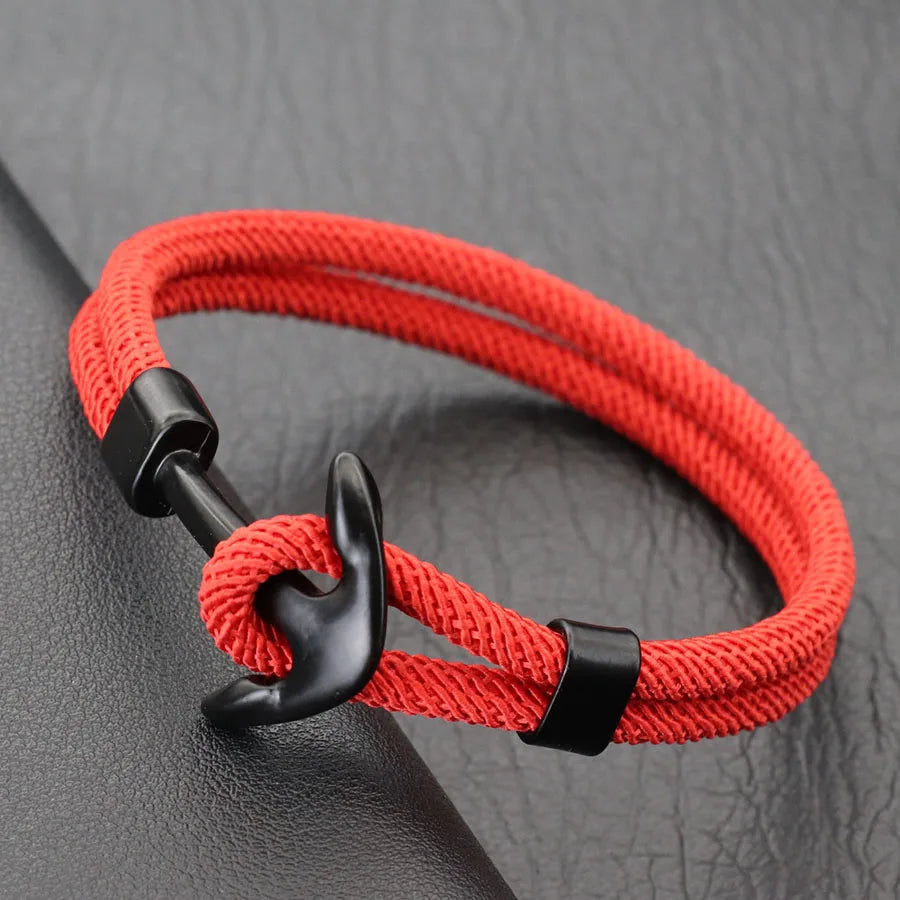 Bracelet ancre noire
